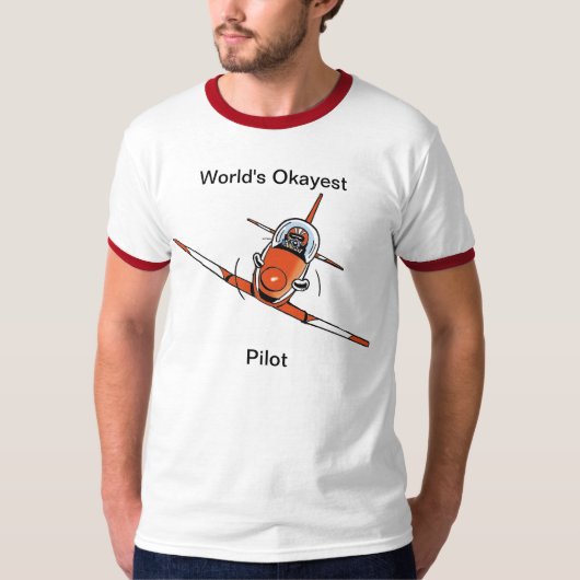 世界のOkayestの試験おもしろいな航空ワイシャツ Tシャツ (正面)