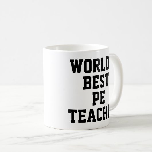 世界のPE最高の先生ギフトマグ コーヒーマグカップ (正面右)
