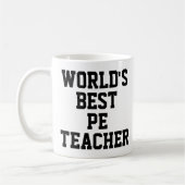 世界のPE最高の先生ギフトマグ コーヒーマグカップ (左)