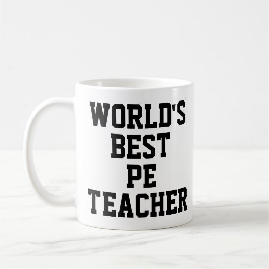 世界のPE最高の先生ギフトマグ コーヒーマグカップ (左)