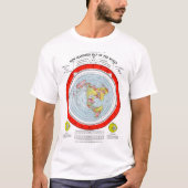世界のTシャツの平らな地球の標準的な地図 Tシャツ (正面)