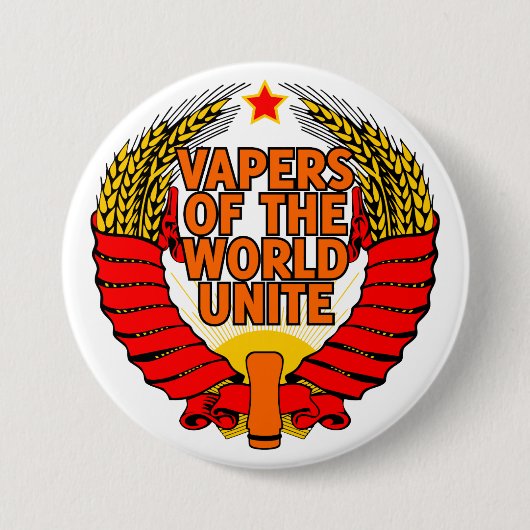 世界のVapersは結合します 缶バッジ (正面)