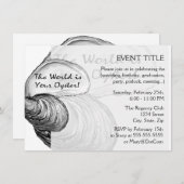 「世界はあなたのことわざのカキ殻 招待状 (正面/裏面)