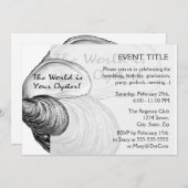 「世界はあなたのことわざのカキ殻 招待状 (正面/裏面)