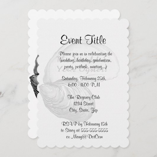 「世界はあなたのことわざのカキ殻 招待状 (正面/裏面)