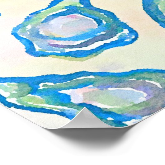 世界はあなたのオイスターウォーターの色のプリント ポスター (角)