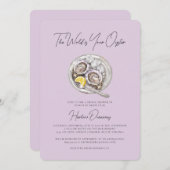 世界はあなたのオイスターエレガントブライダルシャワー 招待状 (正面/裏面)