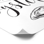 世界はあなたのオイスタータイポグラフィブラックワードアート ポスター (角)