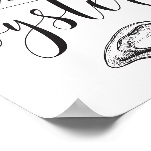 世界はあなたのオイスタータイポグラフィブラックワードアート ポスター (角)