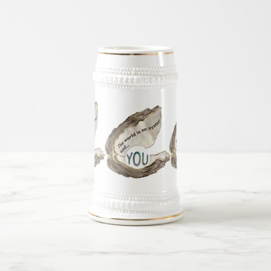 世界はあなたのカキであり、真珠です ビールジョッキ (中央)