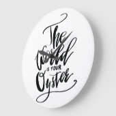 世界はあなたのカキです ラージ壁時計 (傾斜)