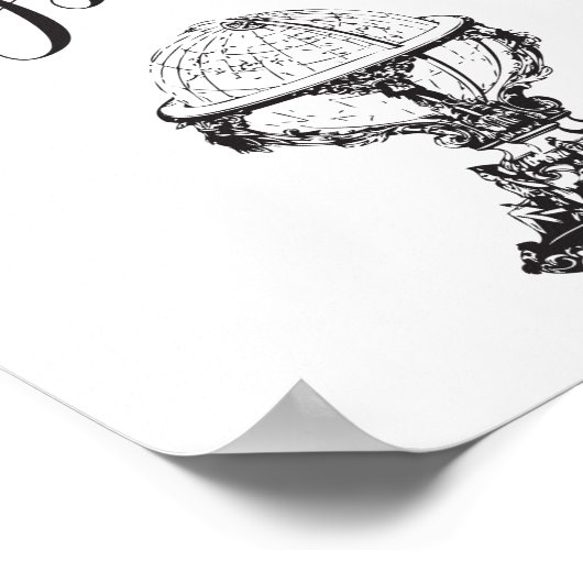 世界はあなたの牡蠣の白黒の地球 ポスター (角)