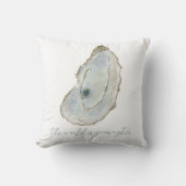 世界はあなたの牡蠣 水彩の牡蠣 クッション (正面)