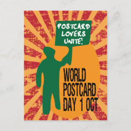 世界はがきデーおもしろいレトロ抗議行進 ポストカード