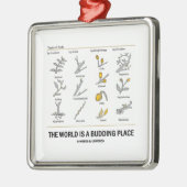 世界はです発芽の場所(タイプの芽) メタルオーナメント (左)