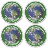 世界はのまわりに我々保を回す4オン1 シール (正面)