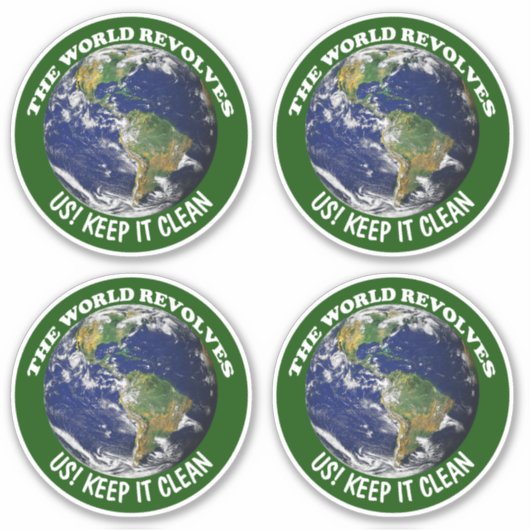 世界はのまわりに我々保を回す4オン1 シール (正面)