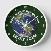 世界はのまわりにItの保清全な認識度 壁時計 (正面)