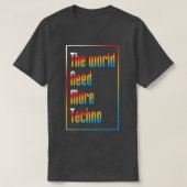 世界はもっとテクノ音楽が必要だ Tシャツ (デザイン正面)
