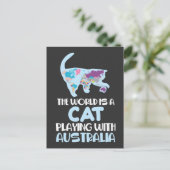 世界はオーストラリア遊の旅行ユーモア ポストカード (スタンド正面)