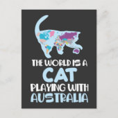 世界はオーストラリア遊の旅行ユーモア ポストカード (正面)