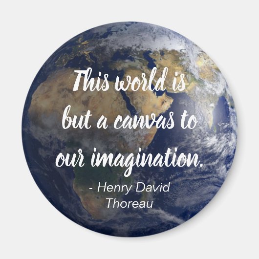世界はキャンバスインスパイアの引用文 マグネット (正面)