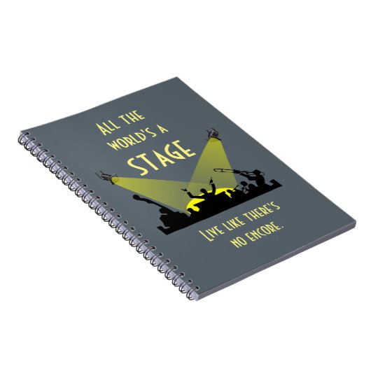 世界はステージのインスパイア引用文 クール ノートブック (右側)