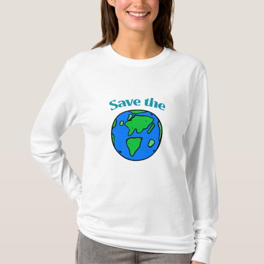 世界は一つ -- 守ろう Tシャツ (正面)