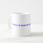 世界は人によってWHO現れます襲います走られます コーヒーマグカップ (正面左)