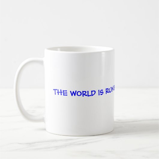 世界は人によってWHO現れます襲います走られます コーヒーマグカップ (左)