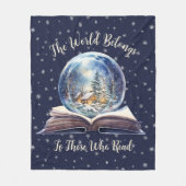 世界は人の読デザインだ フリースブランケット (正面)