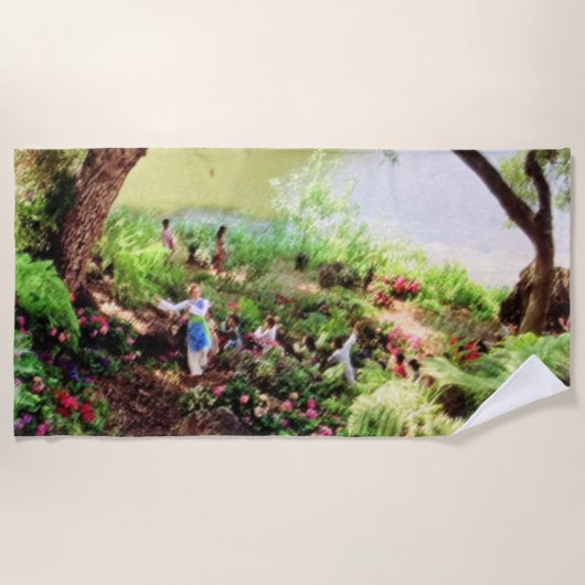 世界は円ビーチ ビーチタオル (正面)