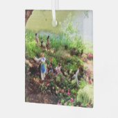 世界は円形のガラスオーナメント ガラスオーナメント (正面左)