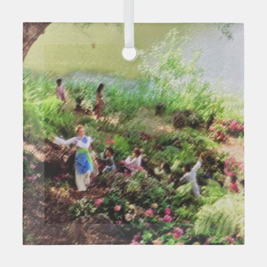 世界は円形のガラスオーナメント ガラスオーナメント (正面)