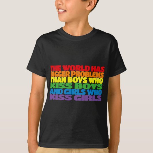 世界は大きな問題を抱えているゲイプライドLGBTQ Prid Tシャツ (正面)