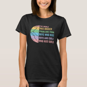 世界は大きな問題を抱えているレインボーLGBT Tシャツ