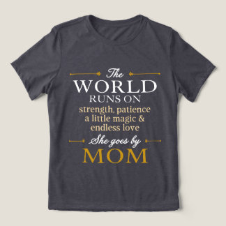 世界は愛で動いている 彼女はママと呼ばれる ダークグレー トライブレンドTシャツ