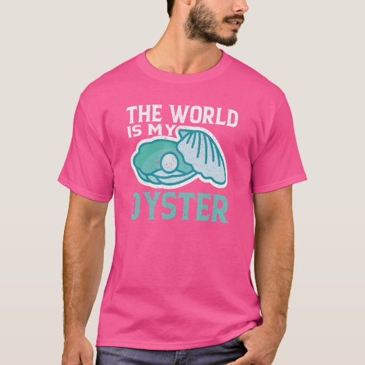 世界は我が牡蠣なり 牡蠣 Tシャツ (正面)