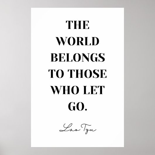 世界は手放す人々に属する – ラオスTzu ポスター (正面)