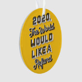 世界は払い戻しオーナメントを黄色 オーナメント (正面)