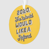 世界は払い戻しオーナメントを黄色 オーナメント (正面)