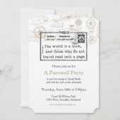 「世界は本だ」ヴィンテージ旅行招待状 招待状 (正面)