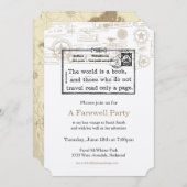 「世界は本だ」ヴィンテージ旅行招待状 招待状 (正面/裏面)