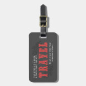 世界は本である – 旅行レッド – ヒッポのオーガスティン ラゲッジタグ (正面縦)