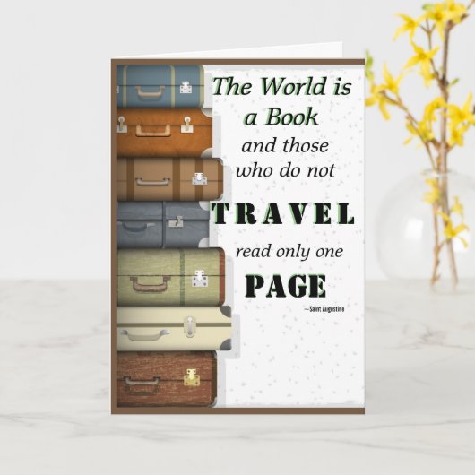 世界は本のセント・オーガスチン旅行引用文です カード (黄色い花)