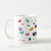 世界は満ちてい疑問に思る コーヒーマグカップ (左)