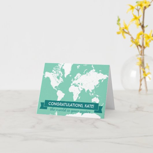 世界は牡蠣の「おめでとう」カード カード (黄色い花)