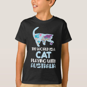 『世界は猫のオーストラリア遊の旅行』 Tシャツ