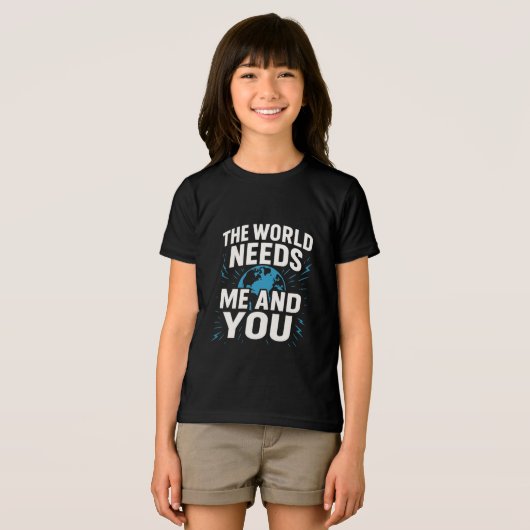 世界は私とあなたを必要としている トライブレンドＴシャツ (正面全面)