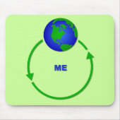 世界は私のまわりでおもしろいなマウスパッドのユーモアを回転させます マウスパッド (正面)
